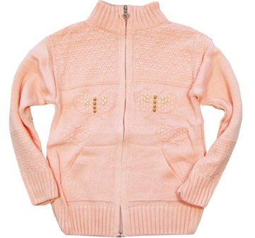 8-9L свитер пуловер девушки молнии водолазка бабочки абрикос