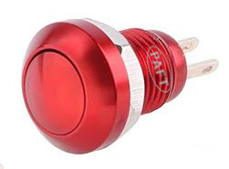 Переключатель кнопка моностабильный мгновенный красный 8 мм