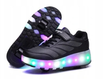 BUTY z ROLKAMI podświetlene LED butorolki 35