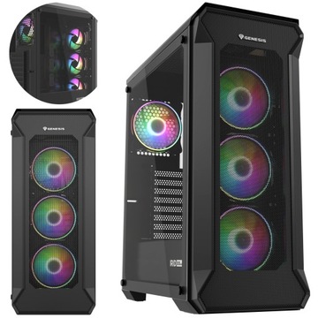 Корпус Genesis IRID 505 midi 4xled aRGB с окном