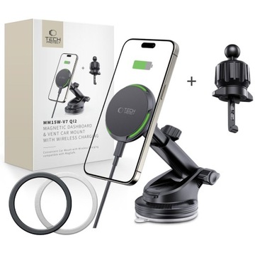 TECH-PROTECT MM15W-V7 QI2 MAGNETIC MAGSAFE DASHBOARD & VENT Car MOUNT