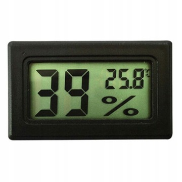Черный термометр гигрометр LCD CO2 террариум akwa