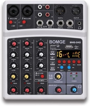 BOMGE 4-канальний 16 DSP Echo DJ інтерфейс мікшерний пульт MP3 USB мікшерний пульт