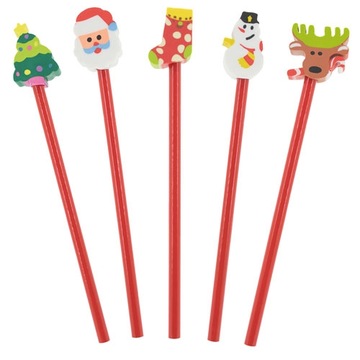 Набор из 5 шт. рождественские карандаши ластик подарок Санта Клауса для детей