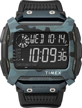 Чоловічі військові годинники Timex Command Shock Black вібраційна Сигналізація