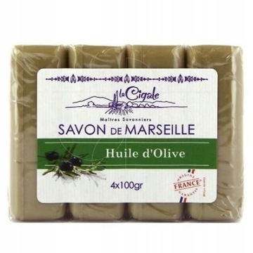 La Cigale Марсельское мыло с оливковым маслом 4x100 г