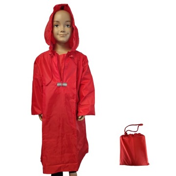 ПЛАЩ-ДОЖДЕВИК ДЛЯ ДЕТЕЙ ПОНЧО JUNIOR RED 128/134