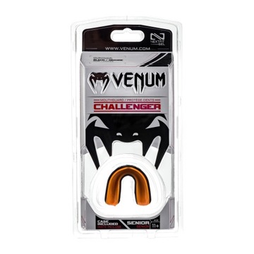 Протектор челюсти одиночный Venum Challenger черный и оранжевый 02573