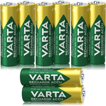 8 шт. акумуляторні палички Varta R6 AA 2100MAH