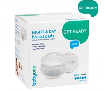 Babyono лактационные прокладки NIGHT & DAY 40 шт.