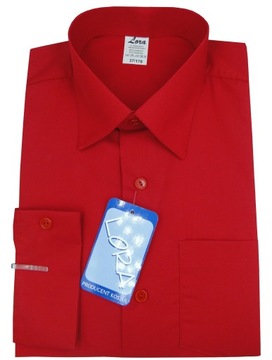 Рубашка мальчика формальная красная длинная р. 140