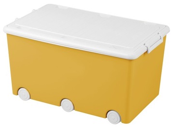 Коробка контейнер для игрушек строительные блоки желтый Tega