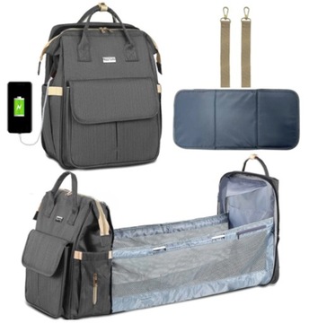Дорожня дитяче ліжечко рюкзак для подорожей сумка для мами тата для коляски USB 5в1