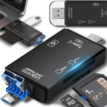 5В1 SD КАРД-РИДЕР USB MICRO TYPE-C MICROSD USB-C