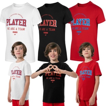 3x спортивна футболка для хлопчиків 4F бавовняна дитяча футболка 3 упаковки R. 140