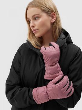 Женские лыжные перчатки-фуксия