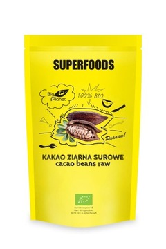 Суперпродукти какао боби цільні сирі біо 200г біо планета ____________