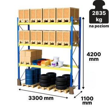 Складські стелажі для піддонів MGL стелажі для піддонів, H-420 см, L - 330 см