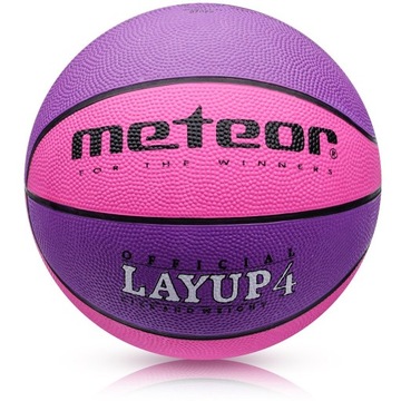 Баскетбольный мяч METEOR LAYUP для детей 3-10 лет #4 розовый
