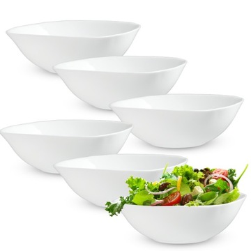 6X KADAX салатница чаша 19 см стеклянные миски для супа закуски набор белый