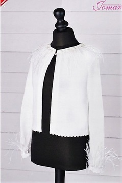 Белый джемпер с перьями элегантный джемпер платье роз. 158