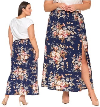 Женская макси-юбка с цветочным принтом, длинная модная воздушная юбка MORAJ XXL