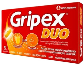 Gripex Duo ліки від застуди та грипу 16 tab.
