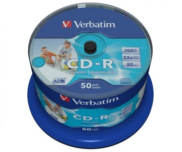 VERBATIM CD-R 700MB 52x CB 50P Printable 43438
