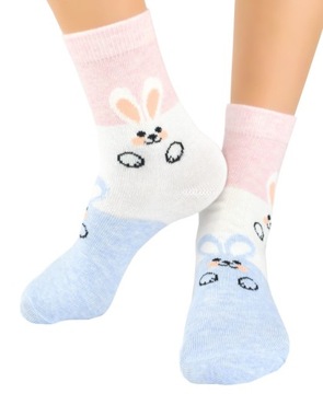 NOVITI носки для девочек носки три цвета кролик 35/38 N013U