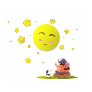 Дитяча нічна Світлодіодна настінна лампа Sunshine з барвистими наклейками Milagro