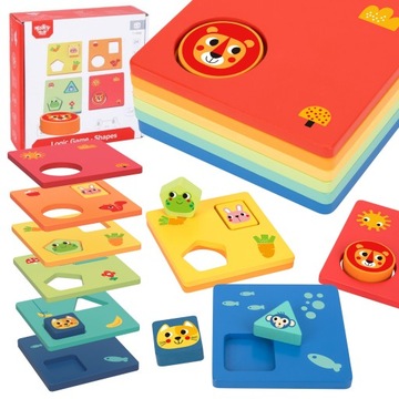 ГОЛОВОЛОМКА МОНТЕССОРИ ГОЛОВОЛОМКА МАТЧ ФОРМЫ И ЦВЕТА TOOKY TOY