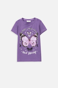 Футболка для девочек 140 фиолетовая футболка для девочек Coccodrillo WC4