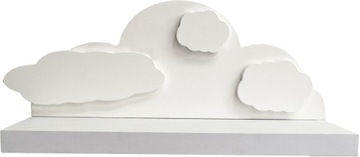 Підвісна полиця для дитячої кімнати, прихована рука, хмара, Білий 60x24, 5 см