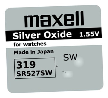 Серебряный аккумулятор Mini Maxell 319 / SR 527 SW 1 шт.