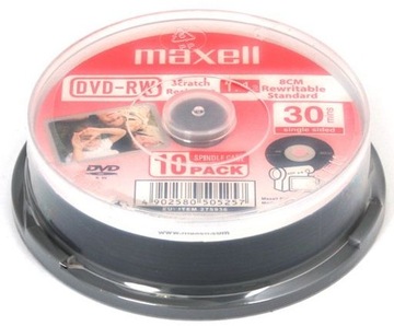 Диски для камер MAXELL MINI DVD+RW 8 см 1,4 ГБ 10 шт