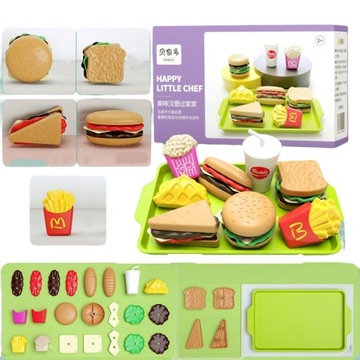 Набор кухонных игрушек столовые приборы гамбургер