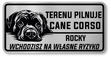 Табличка Примітка собака кане корсо з ім'ям