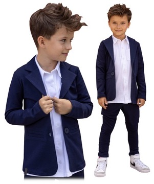 Деловой пиджак для мальчиков, спортивная элегантность, темно-синий 116/122 G7C