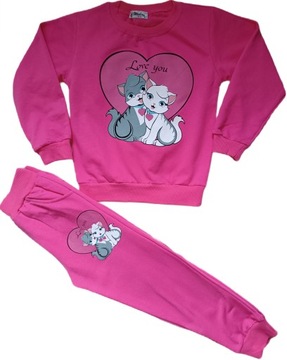 Спортивный костюм для девочек, 110 штанов, толстовка с котенком, котята, День Святого Валентина