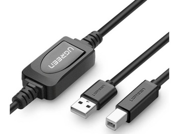 Кабель USB-USB Тип B UGREEN 15 м Черный