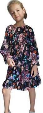 Цветочное платье с длинным рукавом сумка на цепочке 116