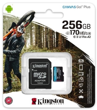 KINGSTON 256GB micro SD XC C10 UHS-3 V30 A2 170MBs