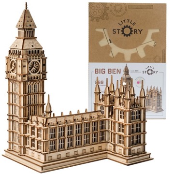 Маленька історія дерев'яна головоломка 3D модель DIY - Біг Бен вежа з годинником