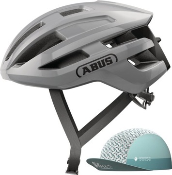 Шлем для шоссейного велосипеда Abus PowerDome Race Grey L 57-61 см + шапка