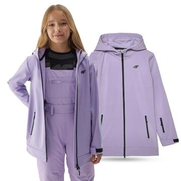 ЗИМНЯЯ КУРТКА ДЛЯ ДЕВОЧЕК 4F SOFTSHELL С КАПЮШОНОМ AW23F153