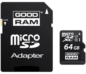 КАРТА ПАМЯТИ GOODRAM 64GB MICRO SD XC CLASS 10