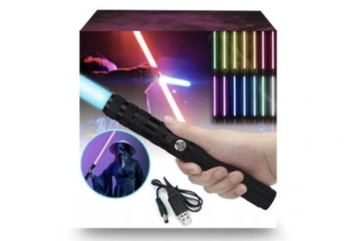 Металева ручка RGB світловий меч 14 кольорів звук світиться 80 см іграшка