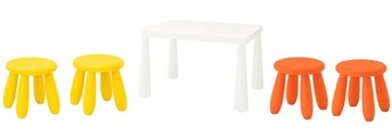 IKEA Mammut журнальный столик белый + 4 стула для детей