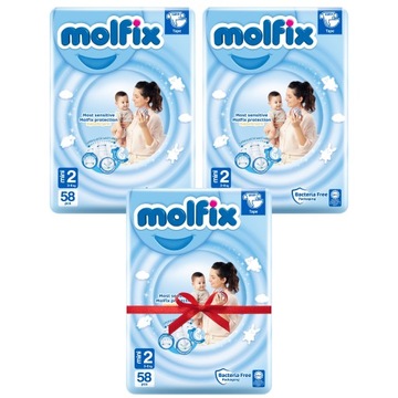 Подгузники MOLFIX Mini 2 (3-6 кг) 58 шт. 2+1