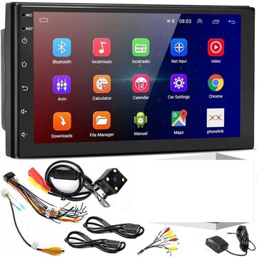 Мега автомобильный радиоприемник Android Bluetooth WiFi USB 2DIN GPS + камера заднего вида
